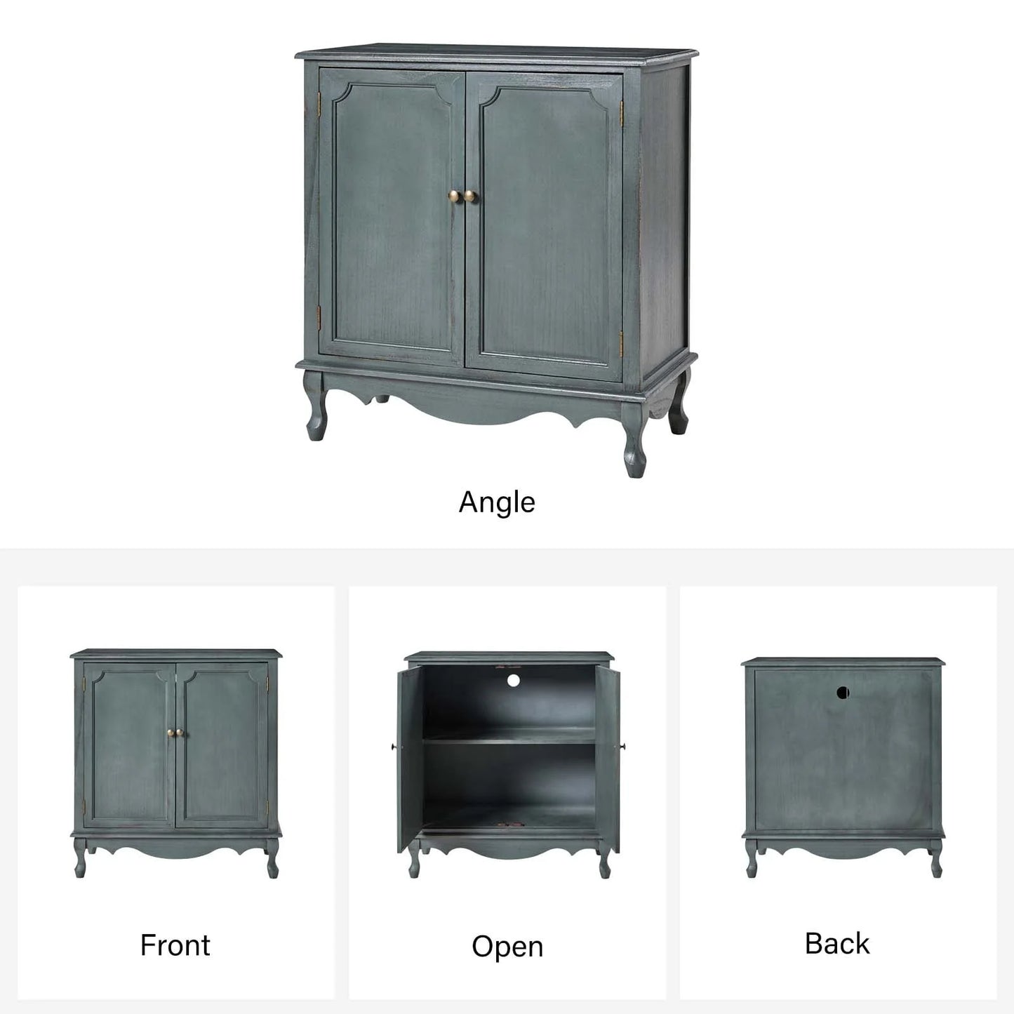 Pallantium 34"Tall-2 Door Farmhouse Style Accent Cabinet by HULALA HOME