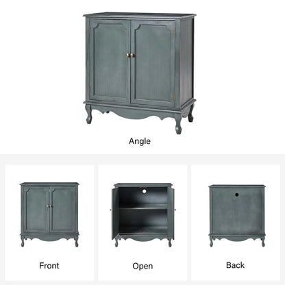 Pallantium 34"Tall-2 Door Farmhouse Style Accent Cabinet by HULALA HOME