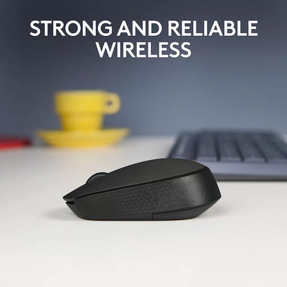 Logitech M170 Wireless Mouse for PC, Mac, Laptop, 2.4 GHz with USB Mini Receiver, Optical Tracking, 12-Months Battery Life, Ambidextrous - Blue Grey
