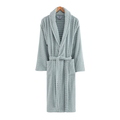 Ozan Premium Home Azure Bathrobes Collection 100% Turkish Cotton Unisex Terry Cloth Bathrobe