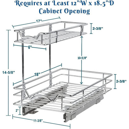 Hold N' Storage - 2 Tiers Under the Sink Organizer and Storage Pull Out