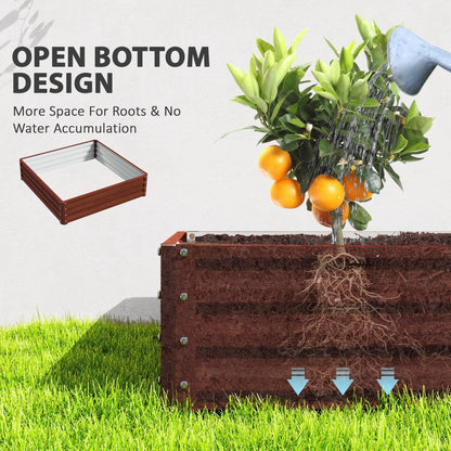 Outsunny Raised Garden Bed Box with Weatherized Steel Frame for Vegetables, Flowers, Plants and Herbs