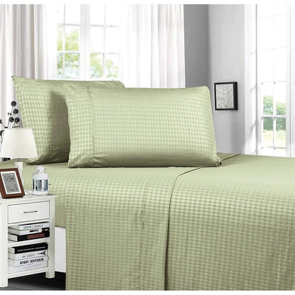 Elegant Comfort Diamond Embossed 4-Piece Bed Sheet & Pillowcase Set