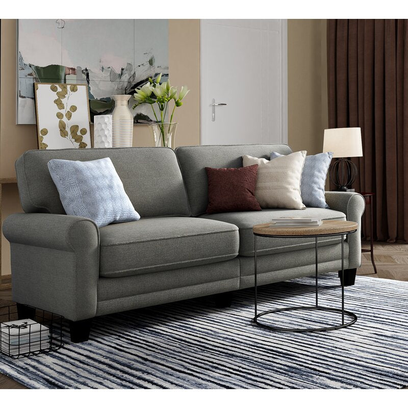 Serta Copenhagen 78" Sofa Couch for Two People with Pillowed Back Cushions and Rounded Arms