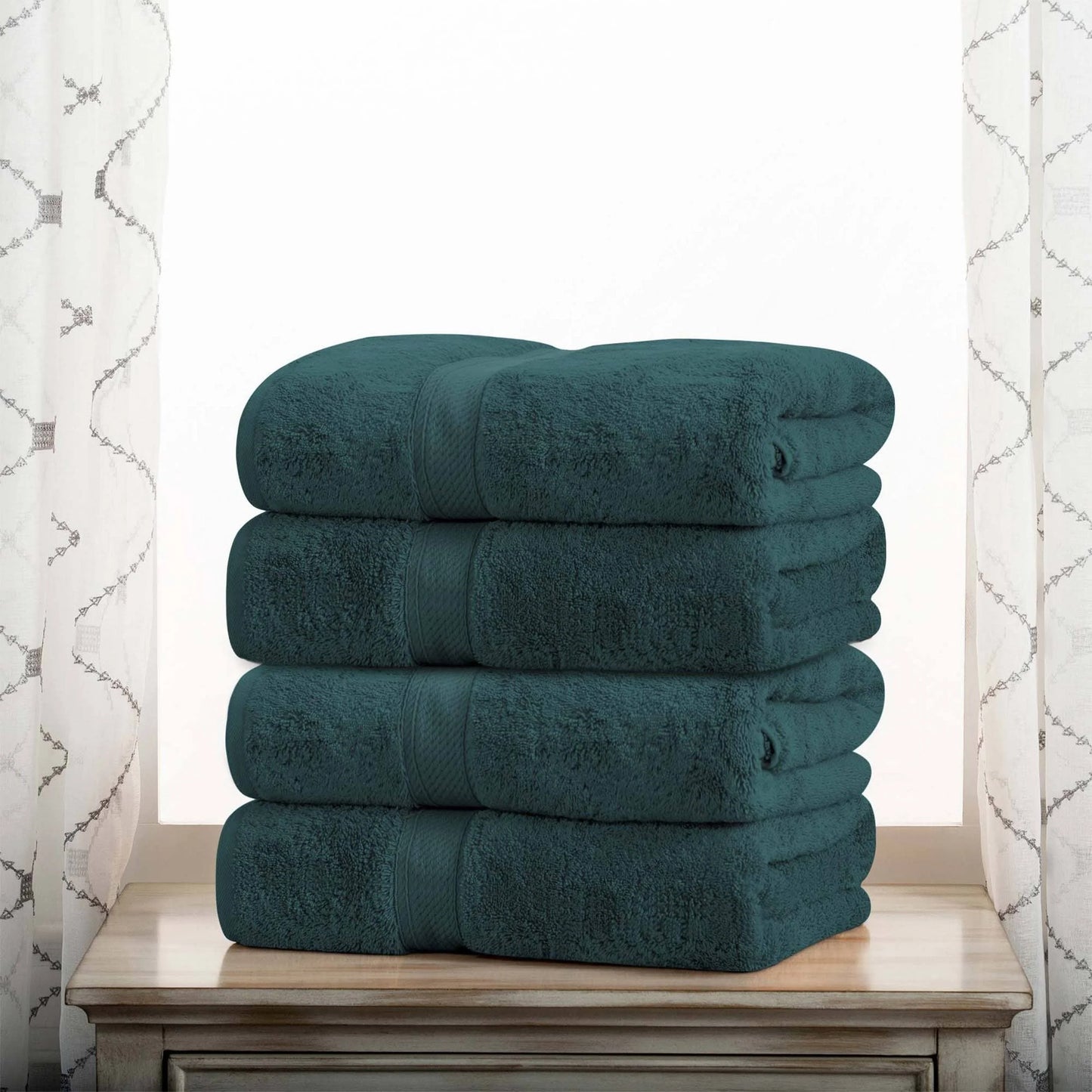 Superior Egyptian Cotton Pile Heavyweight Bath Towel Set of 4