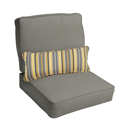 Sorra Home Oakley Sunbrella Solid Indoor/ Outdoor Corded Chair Cushion Set and Lumbar Pillow