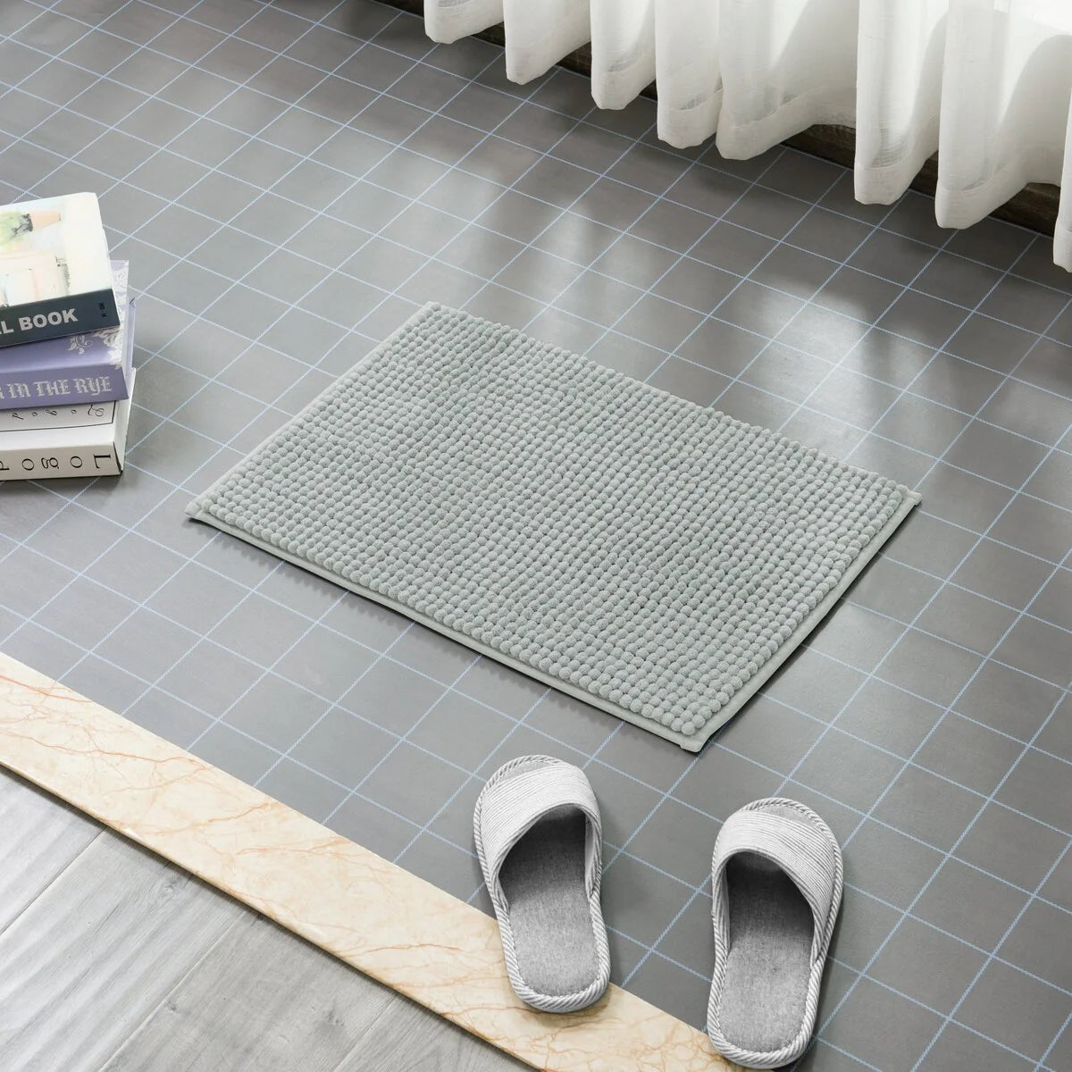 Subrtex Luxury Chenille Bath Rugs Soft Bathroom Mats
