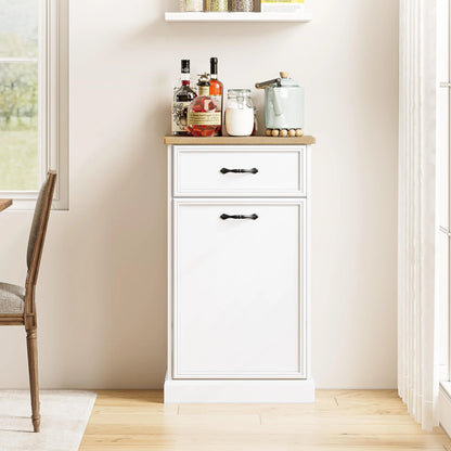 Kitchen Tilt Out Trash Can Cabinet with Drawer