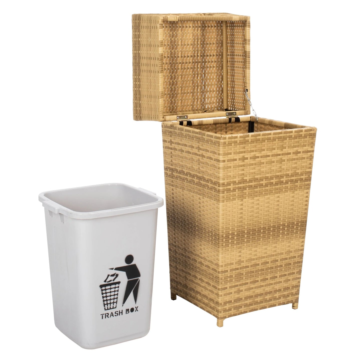 SAFAVIEH Outdoor Jennie Trash Bin (Fully Assembled)