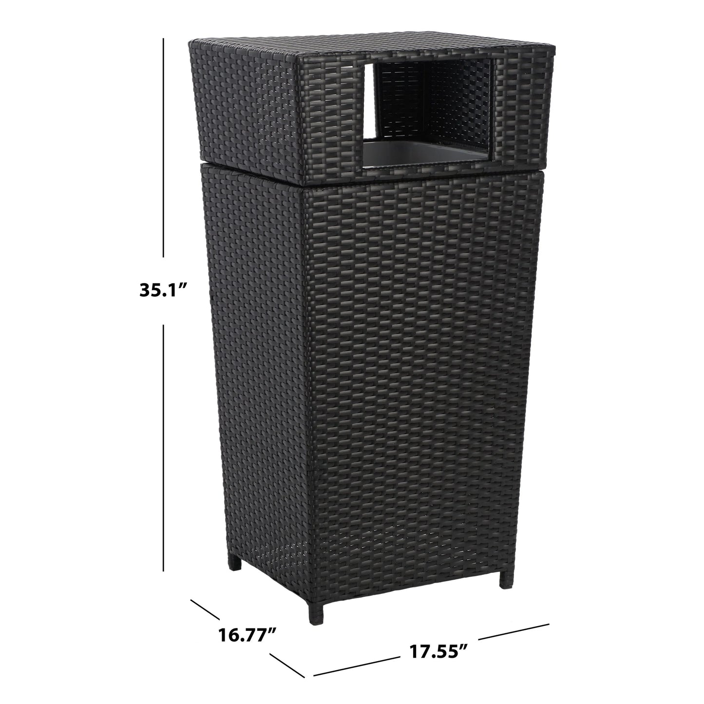 SAFAVIEH Outdoor Jennie Trash Bin (Fully Assembled)