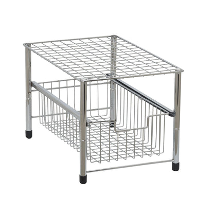 Household Essentials Silver Free Standing Pull Out Cabinet Organizer Shelf