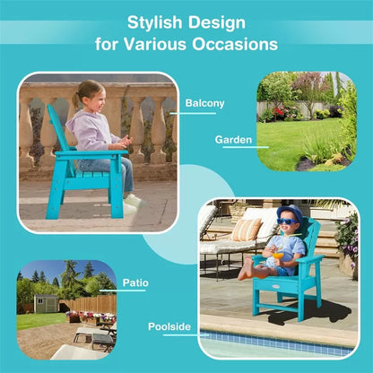 Patio Kids Adirondack Chair Outdoor Chair with Ergonomic Backrest