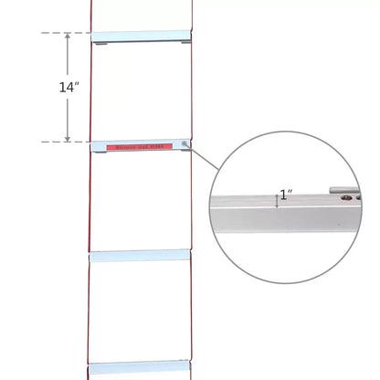 Fire Escape Ladder 15 Ft Portable Anti-Skid Emergency 2 Story Ladder Easy to Store