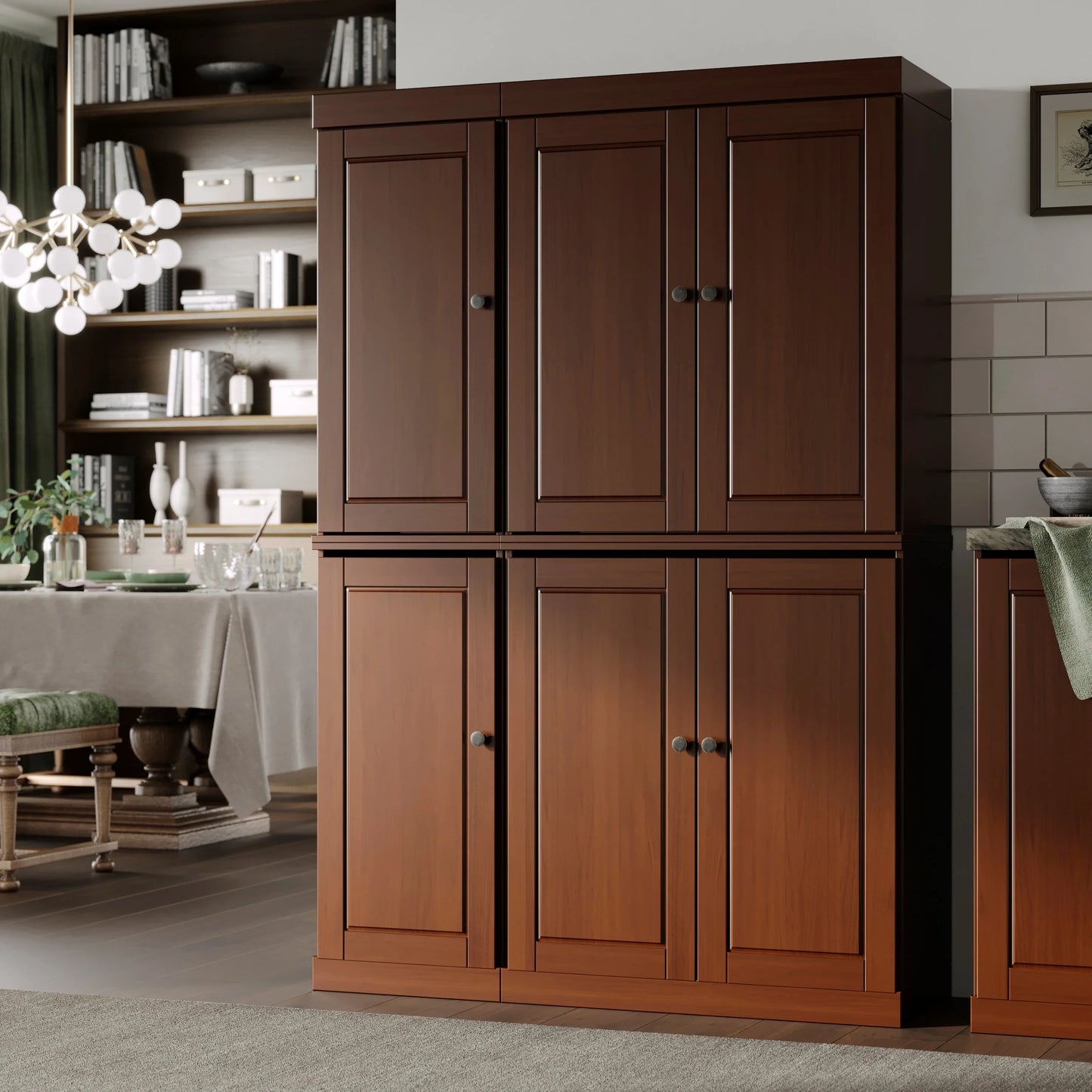 Palace Imports 100% Solid Wood 48.5" China Pantry Cabinet with Solid or Clear Glass Doors and Adjustable Shelves - 48.5" x 71.5"