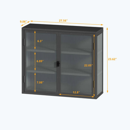 Retro Style Glass Door Wall Cabinet