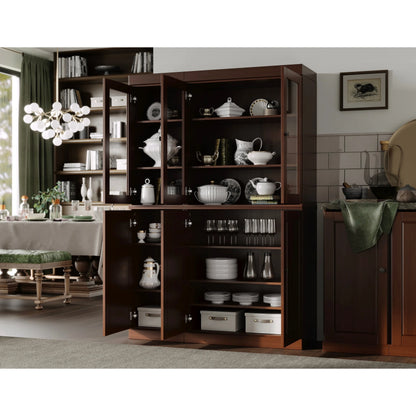 Palace Imports 100% Solid Wood 48.5" China Pantry Cabinet with Solid or Clear Glass Doors and Adjustable Shelves - 48.5" x 71.5"
