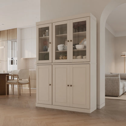 Palace Imports 100% Solid Wood 48.5" China Pantry Cabinet with Solid or Clear Glass Doors and Adjustable Shelves - 48.5" x 71.5"