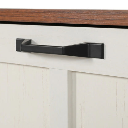 Moasis Kitchen Tilt Out Trash Cabinet Fits 13 Gallon Cabinet Trash Can with Outlet and Adjustable Shelves