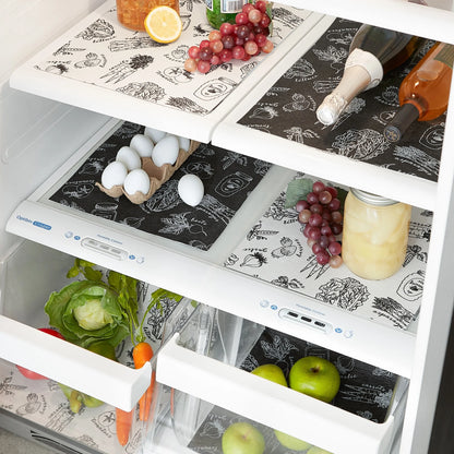 DII Nautical Blue Market Print Fridge Liner (Set of 6)
