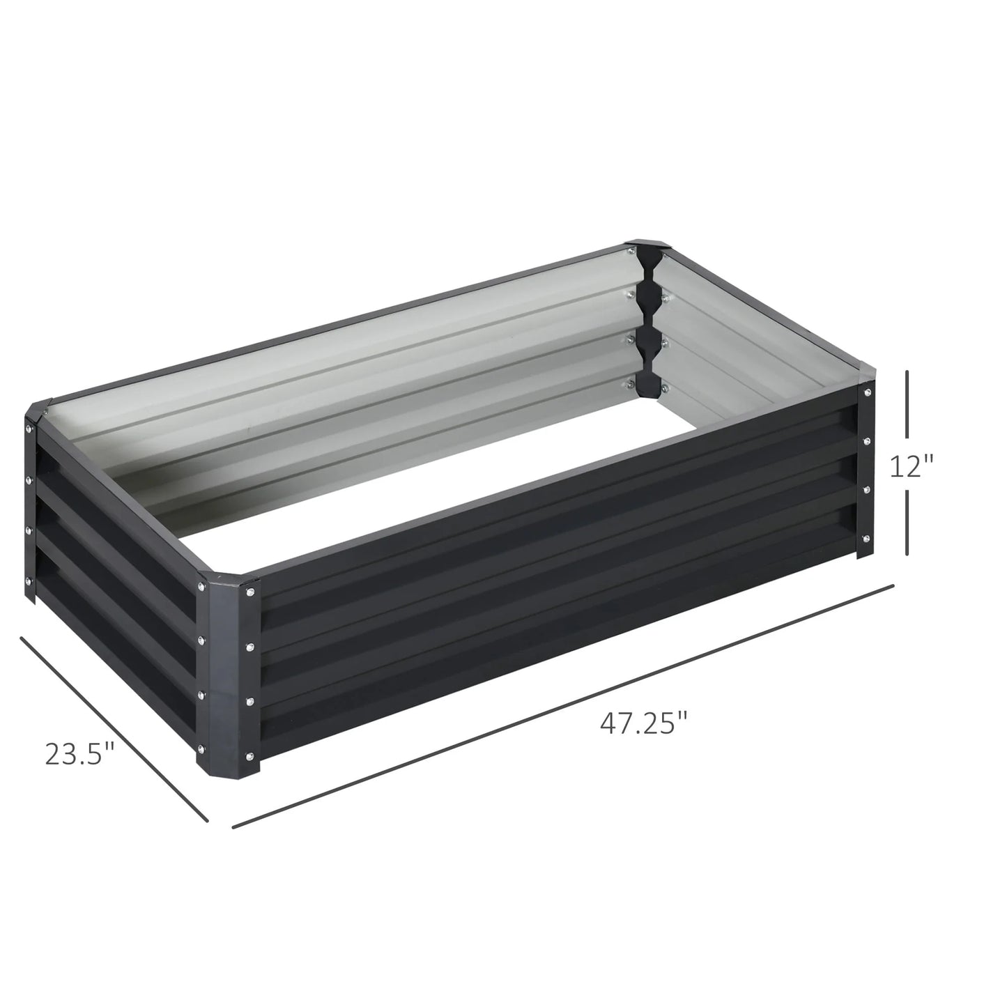Outsunny Raised Garden Bed Box with Weatherized Steel Frame for Vegetables, Flowers, Plants and Herbs