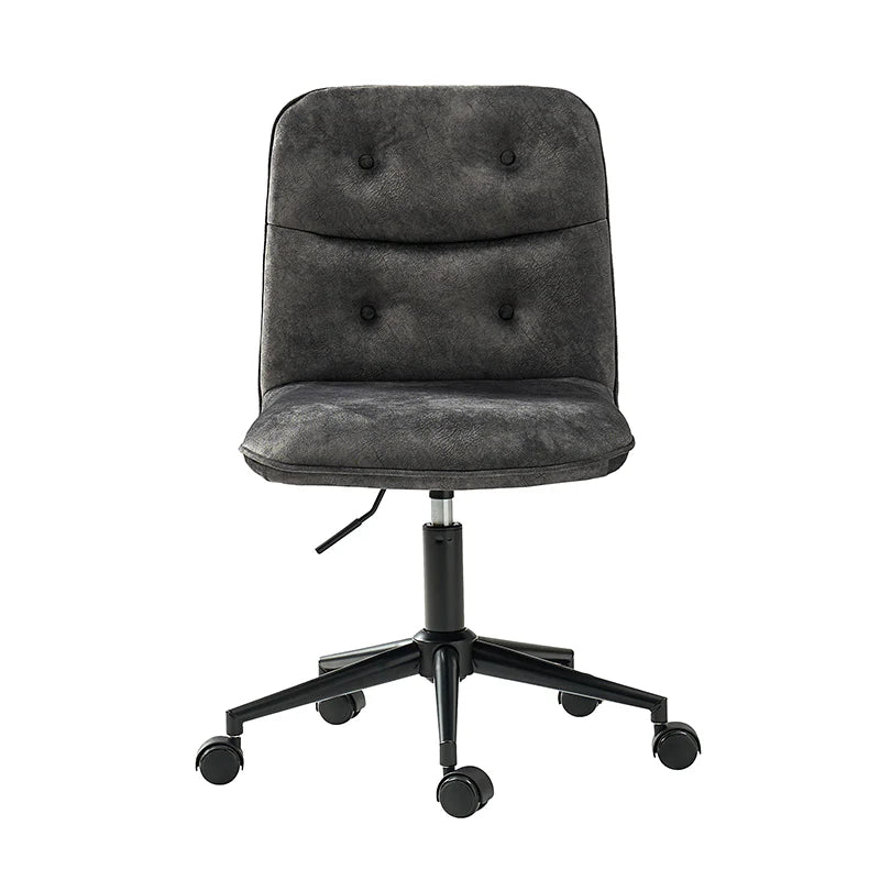 Leonhard Upholstered Swivel Task Chair: Plush Velvet Feel with Linen-Inspired Fabric, Adjustable Height, and Wheels