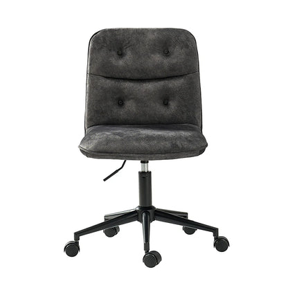 Leonhard Upholstered Swivel Task Chair: Plush Velvet Feel with Linen-Inspired Fabric, Adjustable Height, and Wheels