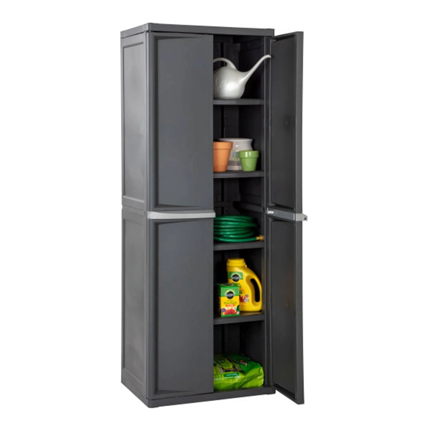 Sterilite 2 Pack Adjustable 4-Shelf Garage Storage Cabinet Bin Organizer, Gray - 2 Pack