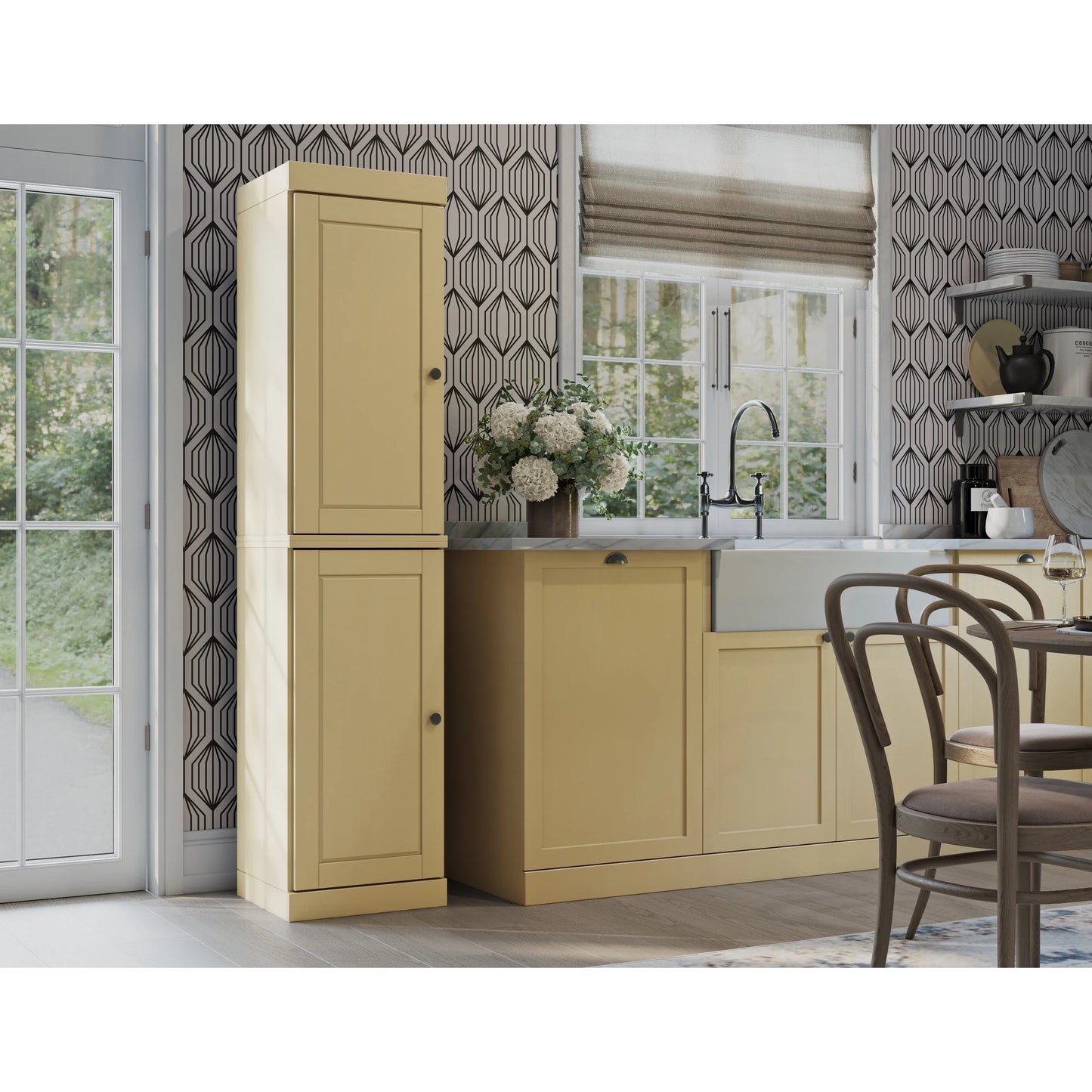 100% Solid Wood 16.5" Kitchen Pantry Cabinet with Doors by Palace Imports