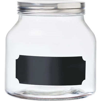 Amici Home Venice Chalkboard Glass Storage Canister Assorted Set of 3 - 76 oz 96 oz 132 oz