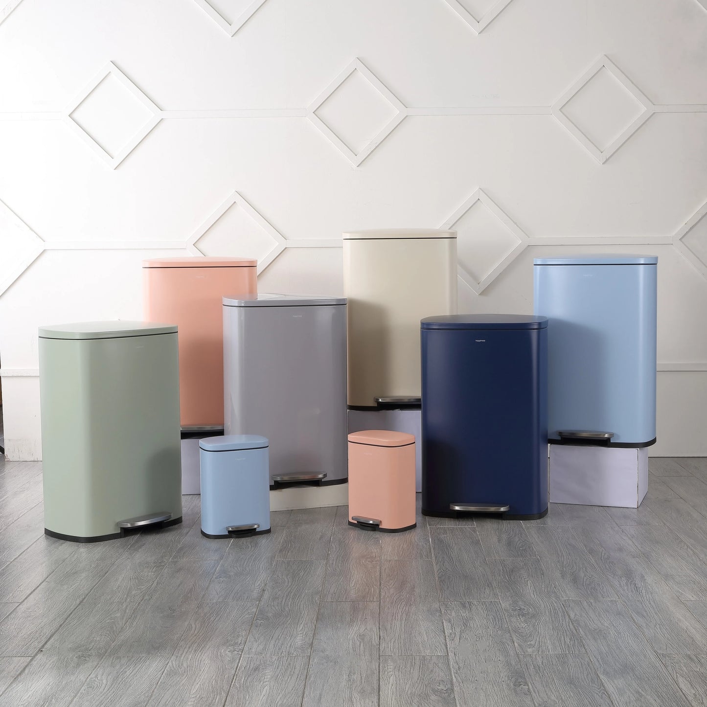 happimess 13-Gallon Trash Can with Soft-Close Lid and FREE Mini Trash Can