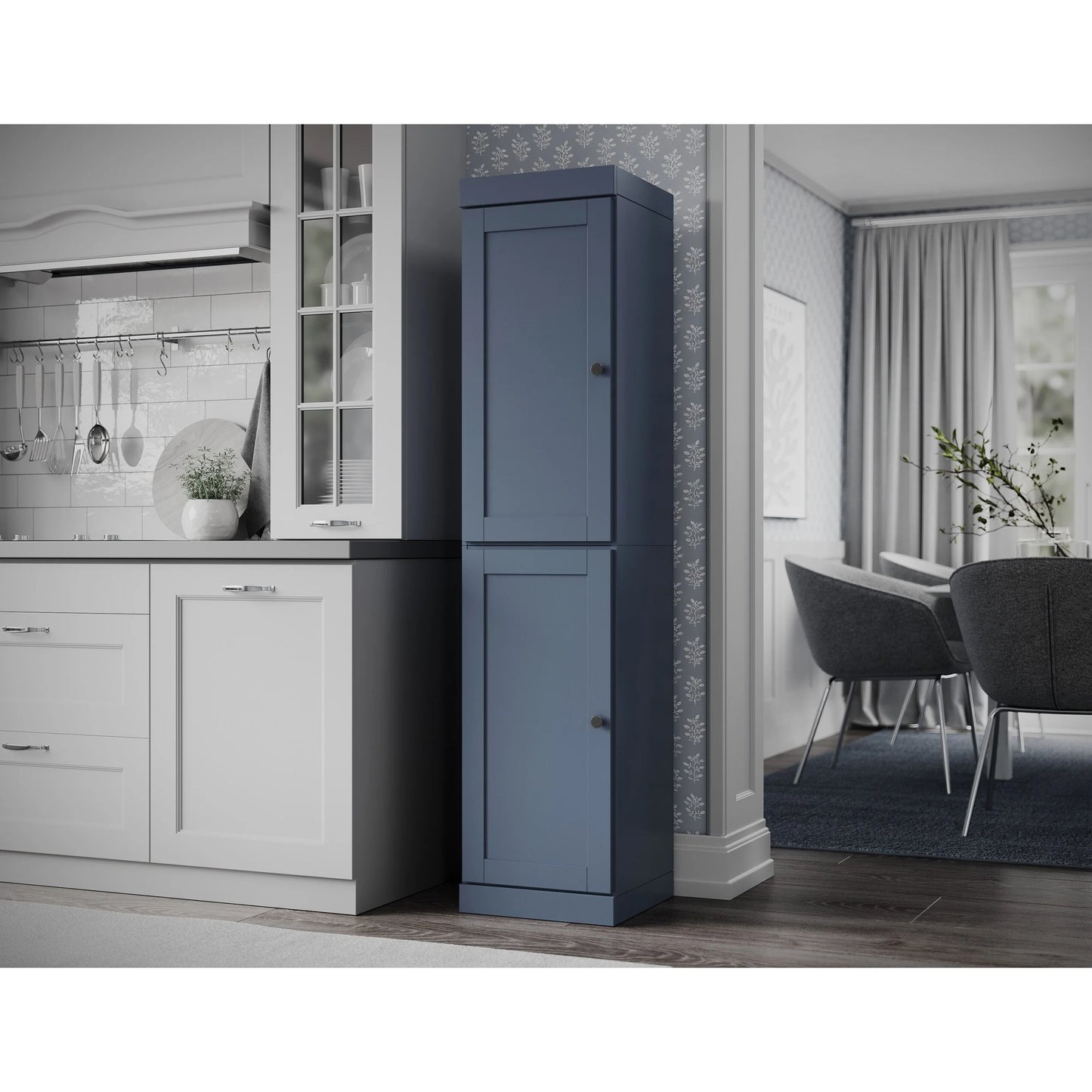 100% Solid Wood 16.5" Kitchen Pantry Cabinet with Doors by Palace Imports
