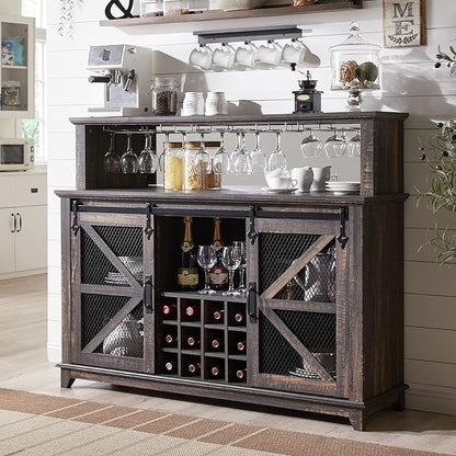 Farmhouse Coffee Bar Cabinet, Wine Bar Cabinet, Kitchen Buffet Cabinet