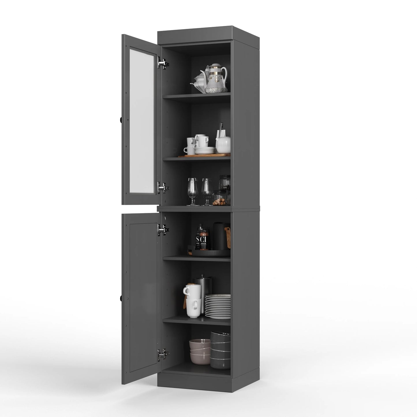 100% Solid Wood 16.5" Kitchen Pantry Cabinet with Doors by Palace Imports