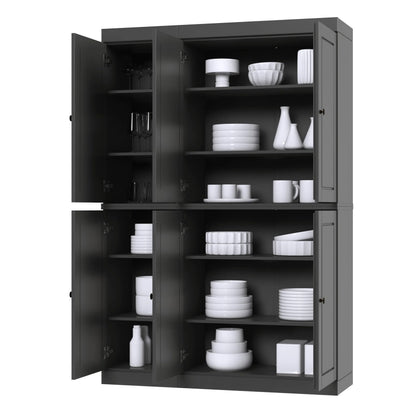 Palace Imports 100% Solid Wood 48.5" China Pantry Cabinet with Solid or Clear Glass Doors and Adjustable Shelves - 48.5" x 71.5"