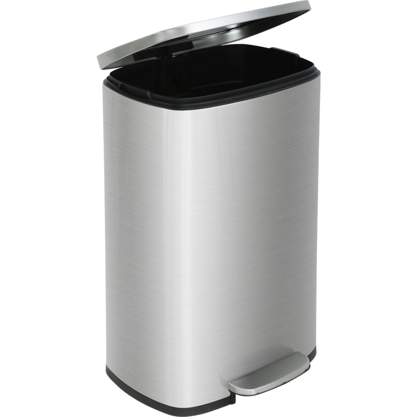 13 Gallon 50 Liter Stainless Steel Step Trash Can with Removable Inner Bucket by Furniture of America