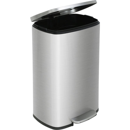 13 Gallon 50 Liter Stainless Steel Step Trash Can with Removable Inner Bucket by Furniture of America