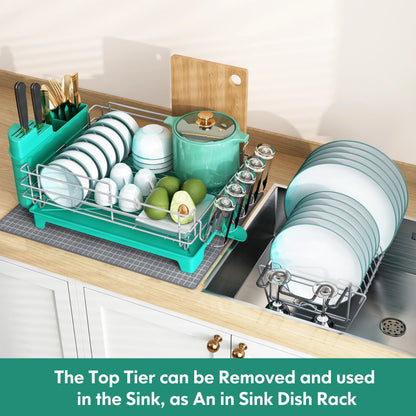 JASIWAY 2 Tier Kitchen Stainless Steel Dish Rack