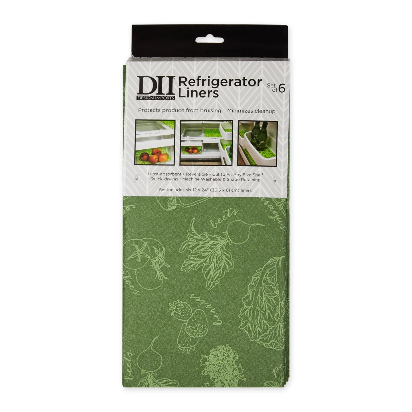 DII Nautical Blue Market Print Fridge Liner (Set of 6)