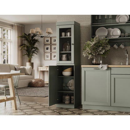100% Solid Wood 16.5" Kitchen Pantry Cabinet with Doors by Palace Imports