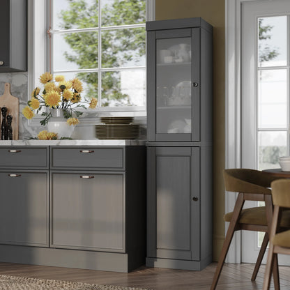 100% Solid Wood 16.5" Kitchen Pantry Cabinet with Doors by Palace Imports