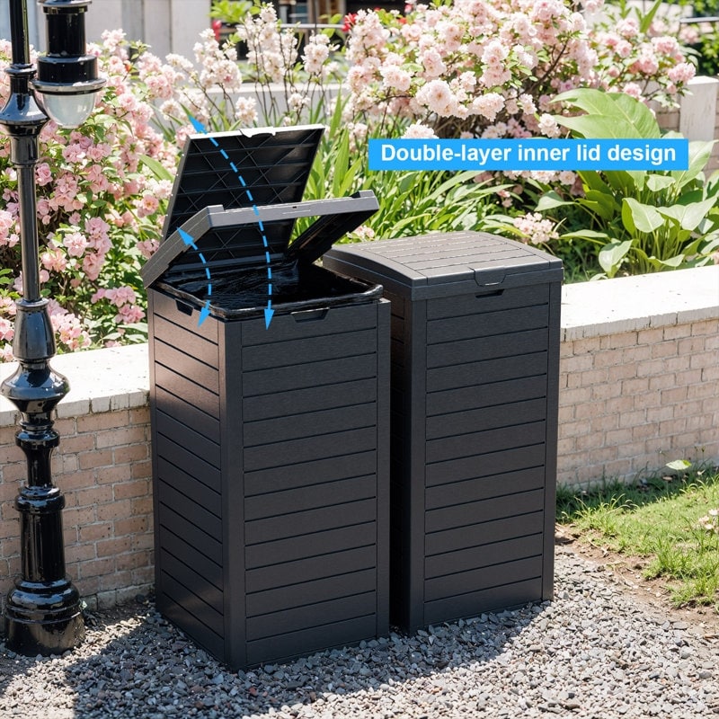 Resin Step On Curbside Trash Can & Recycling Bin