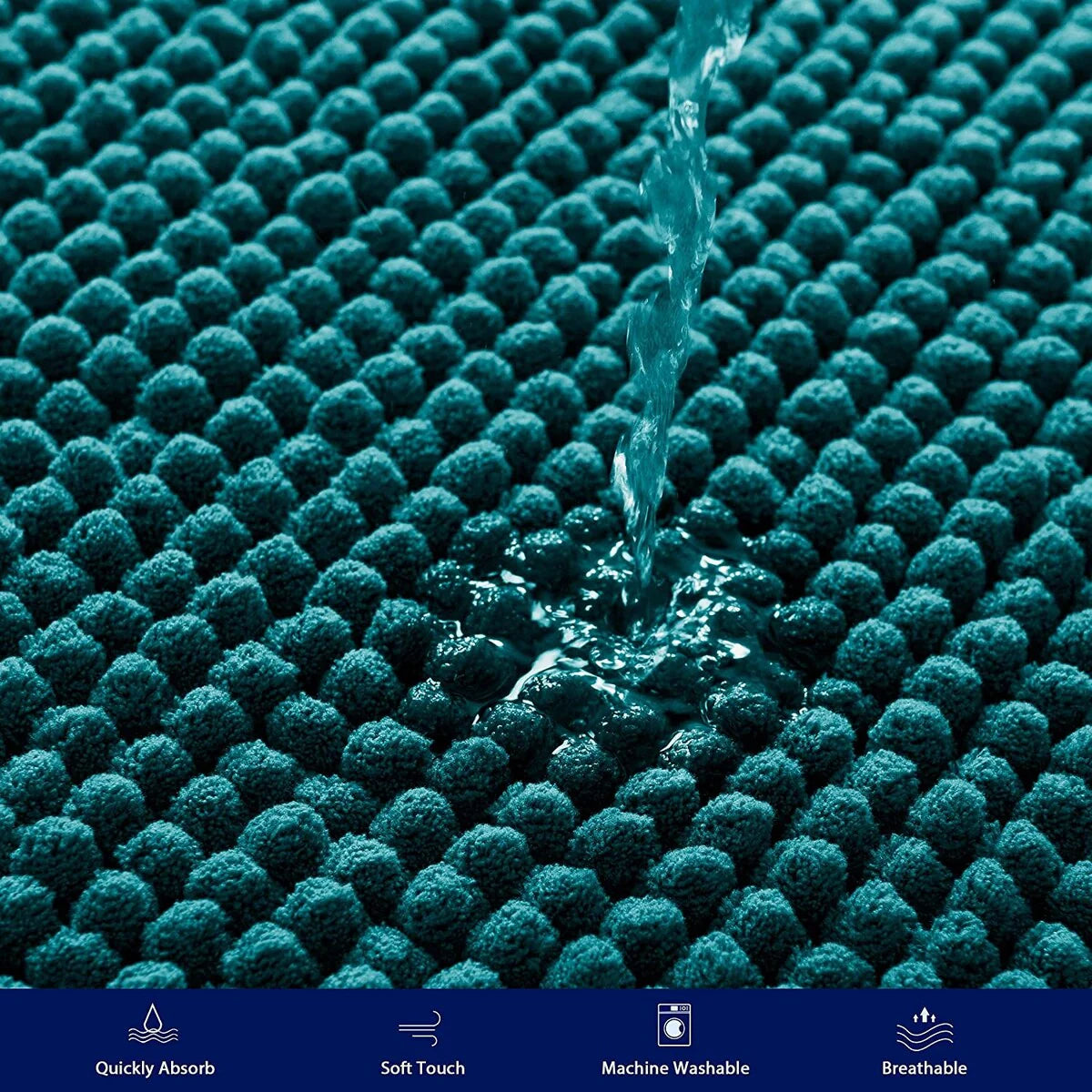 Subrtex Luxury Chenille Bath Rugs Soft Bathroom Mats