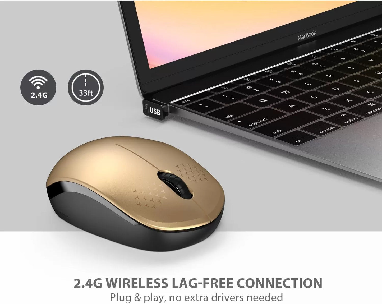 seenda Wireless Mouse, 2.4G Noiseless Mouse with USB Receiver - Portable Computer Mice for PC, Tablet, Laptop with Windows System - Mint Green