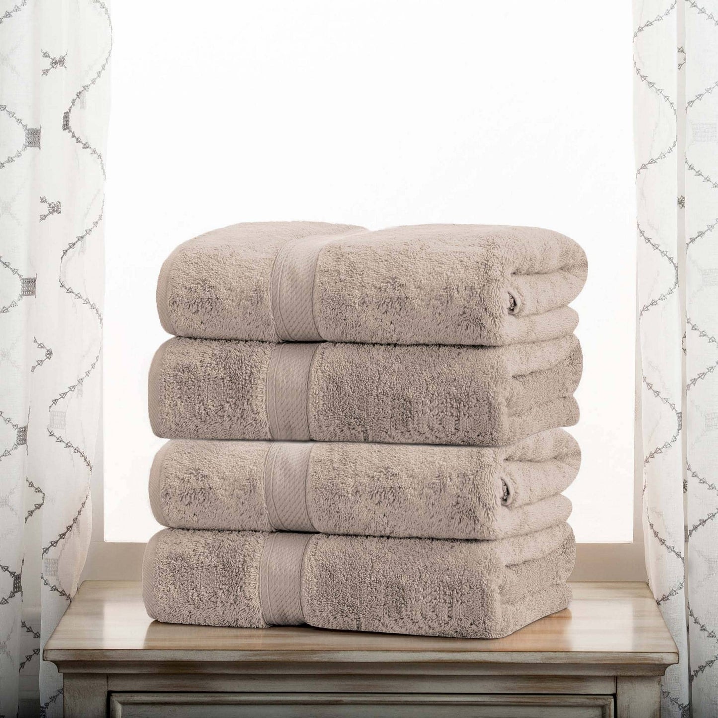 Superior Egyptian Cotton Pile Heavyweight Bath Towel Set of 4