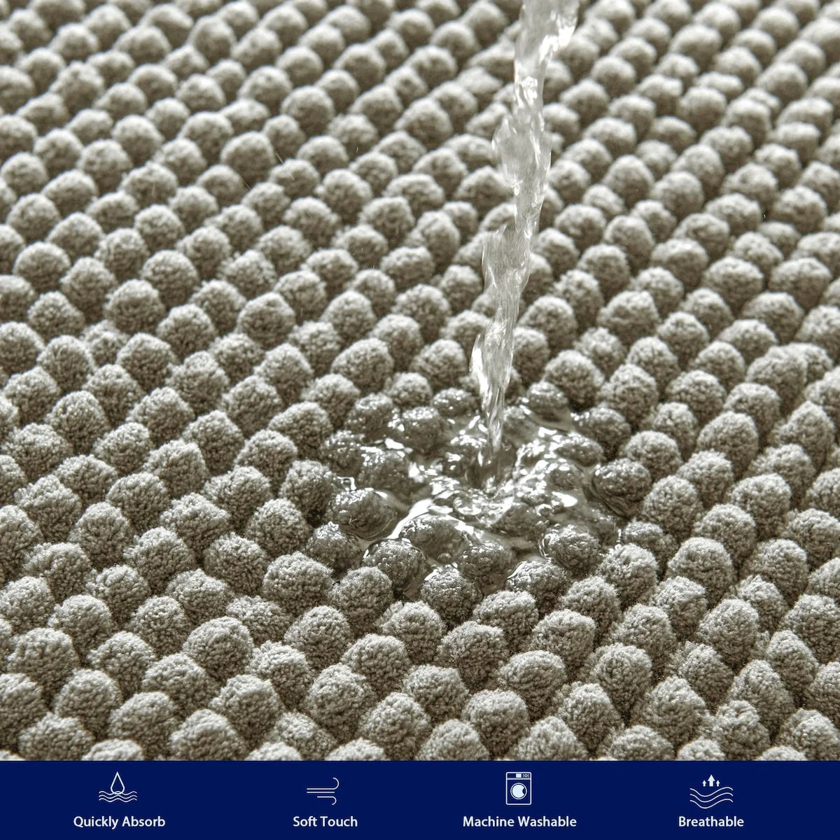Subrtex Luxury Chenille Bath Rugs Soft Bathroom Mats