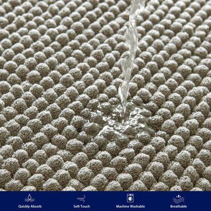 Subrtex Luxury Chenille Bath Rugs Soft Bathroom Mats