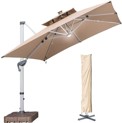 ☔Solar-powered LED parasol