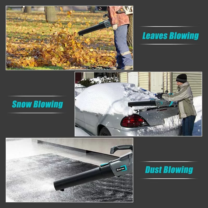 20V Cordless Leaf Blower with Battery & Charger, 5-Speed Electric Blower for Lawn Care, Battery Powered Leaf Blower Lightweight