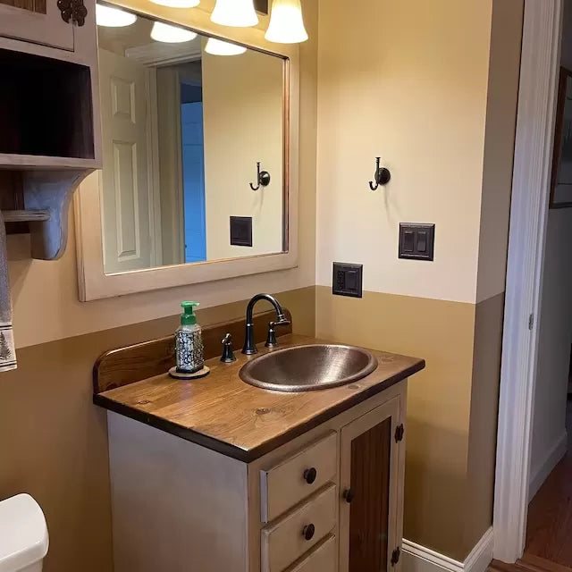 Rustic Farmhouse Vanity - Copper Sink - 42" - BLUE🔥Free shipping🔥