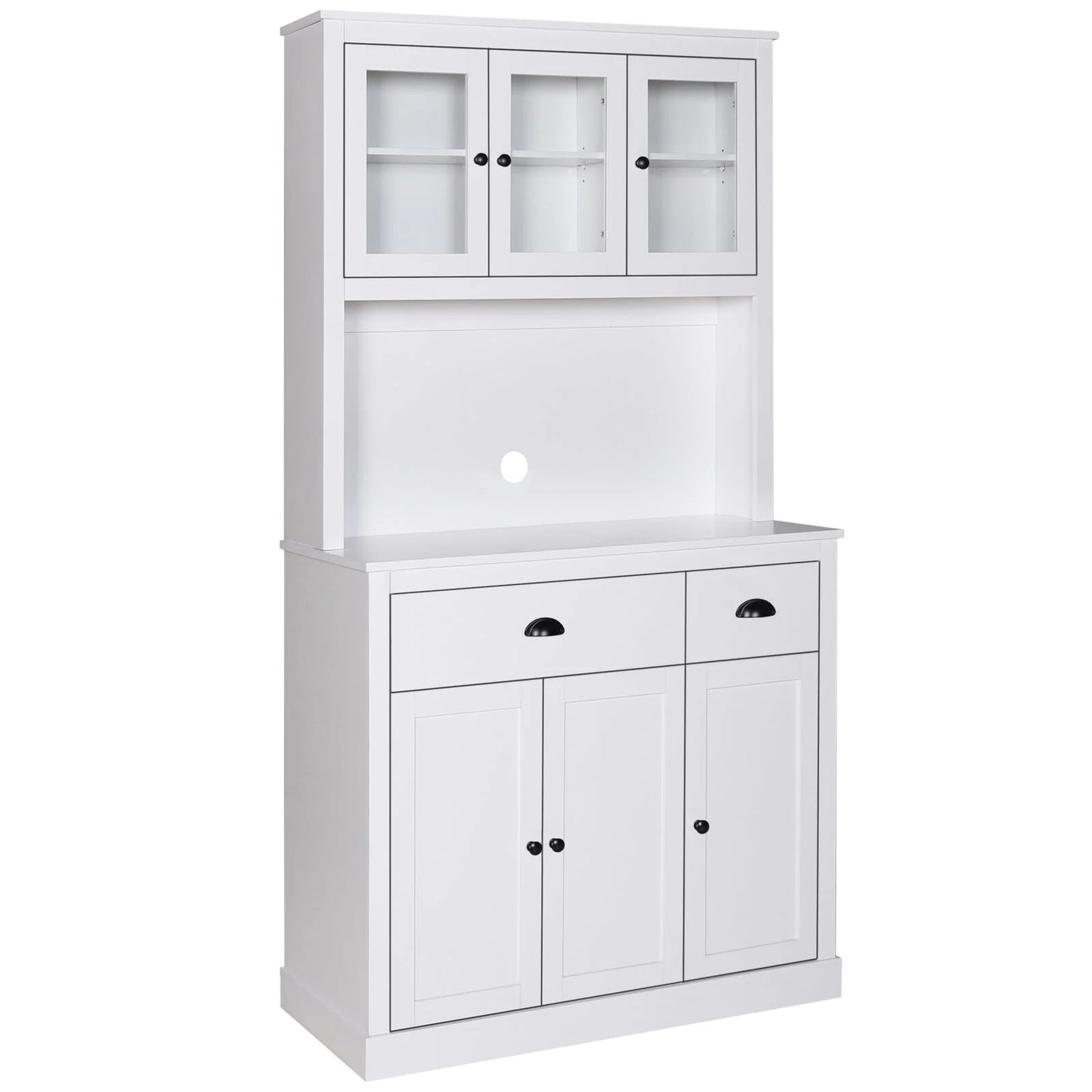 VEIKOUS Pantry Kitchen Cabinet Storage with Microwave Stand and 3 Adjustable Shelves